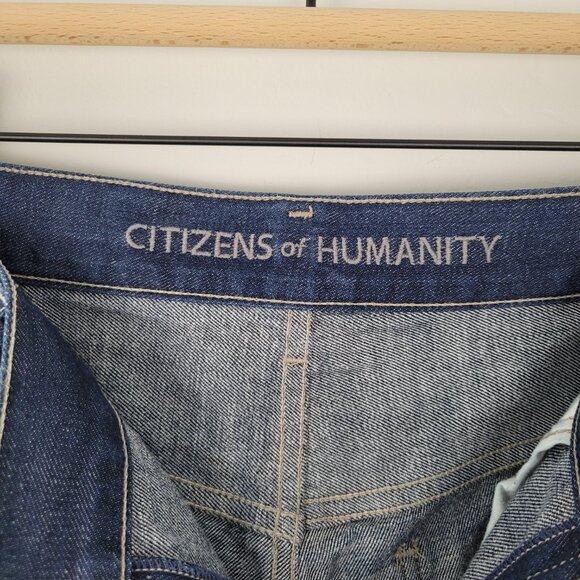 Citizens Of Humanity Jeans Straight Leg Crop Low Rise Dark Wash Blue Size 28 - Picture 14 of 14